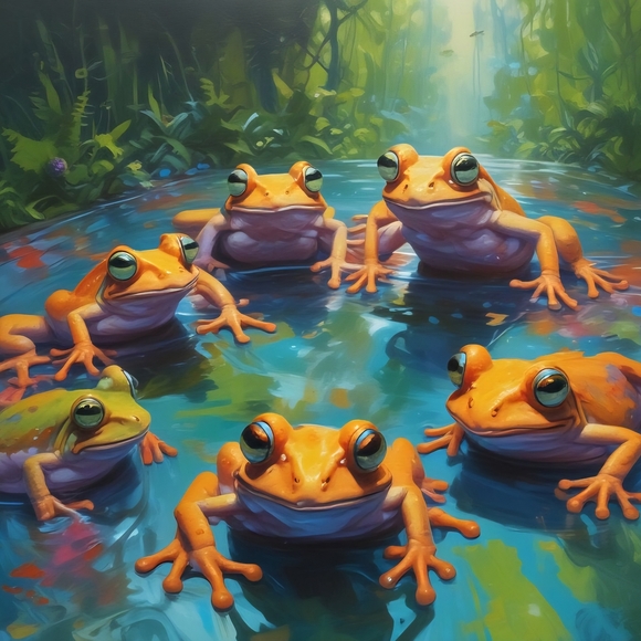 Colorful Frog Art Print - Picture 1 of 1